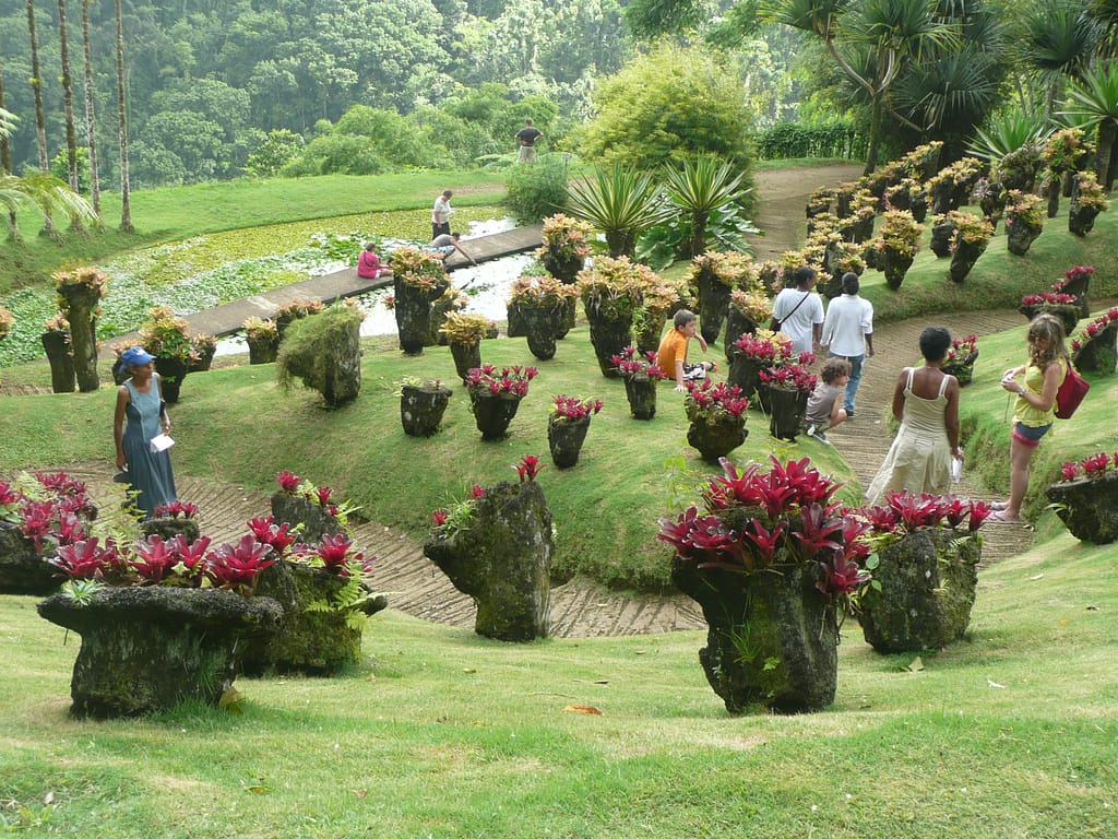 People exploring and enjoying the garden of Balata, a Must-See Landmark in Martinique